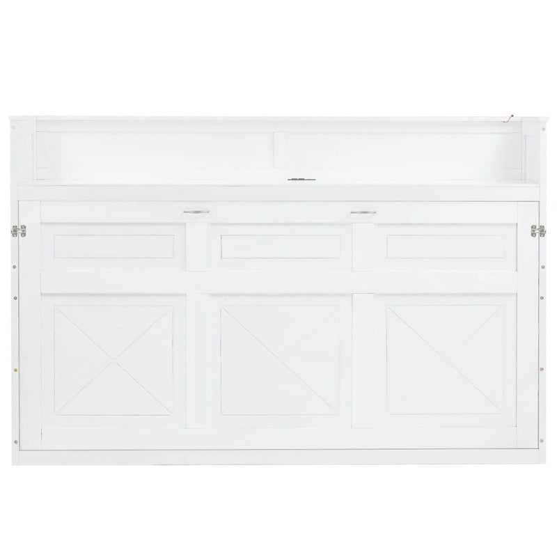 Murphy Bed With Desk, LED Light And USB Charging Station by Unique Piece Furniture