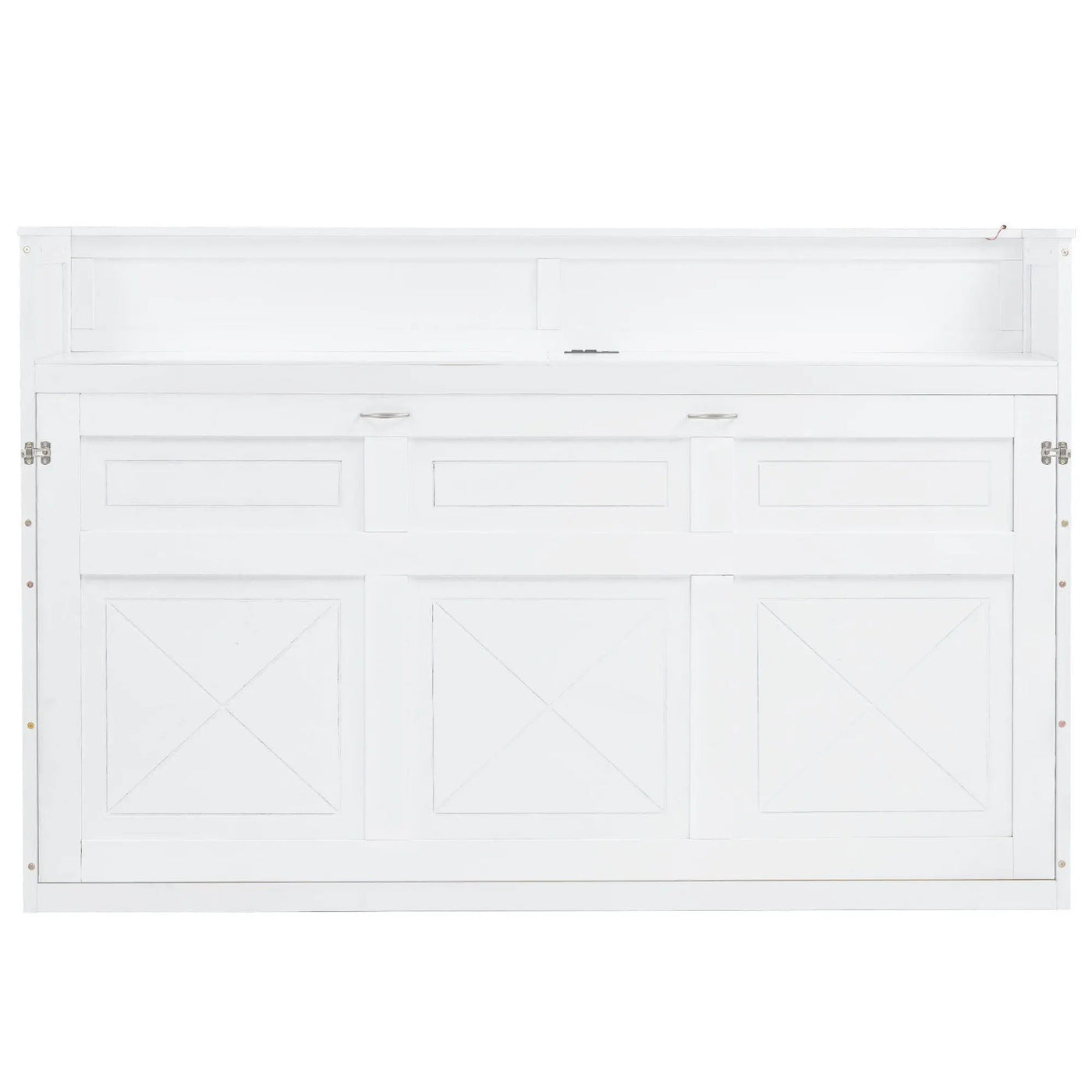 Murphy Bed With Desk, LED Light And USB Charging Station by HouseOfZazla