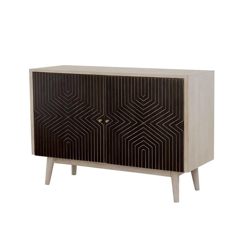 Ixora 2-door Wood Accent Cabinet White Washed and Black by Unique Piece Furniture