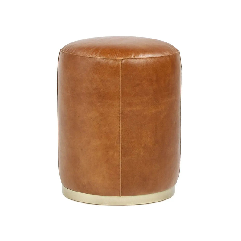 Nico - Round Ottoman Stool - Brown by HouseOfZazla