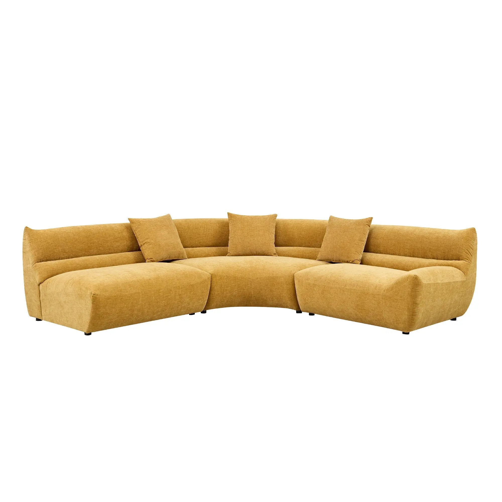Modular Curved Sectional Sofa, 3-Piece Free-Form Configuration by HouseOfZazla