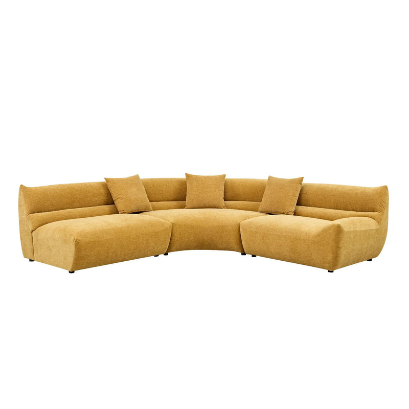 Modular Curved Sectional Sofa, 3-Piece Free-Form Configuration by HouseOfZazla