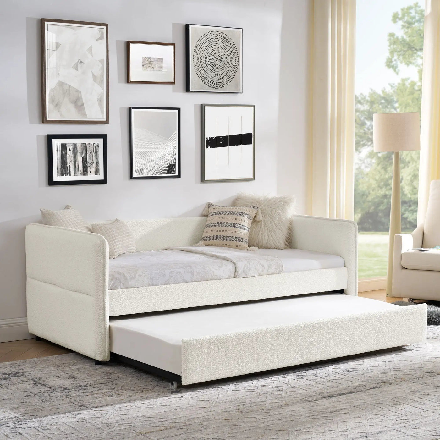 Upholstered Daybed With Pop Up Trundle by Unique Piece Furniture