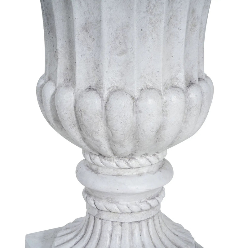 Outdoor Garden Urn Planter, Antique White by HouseOfZazla