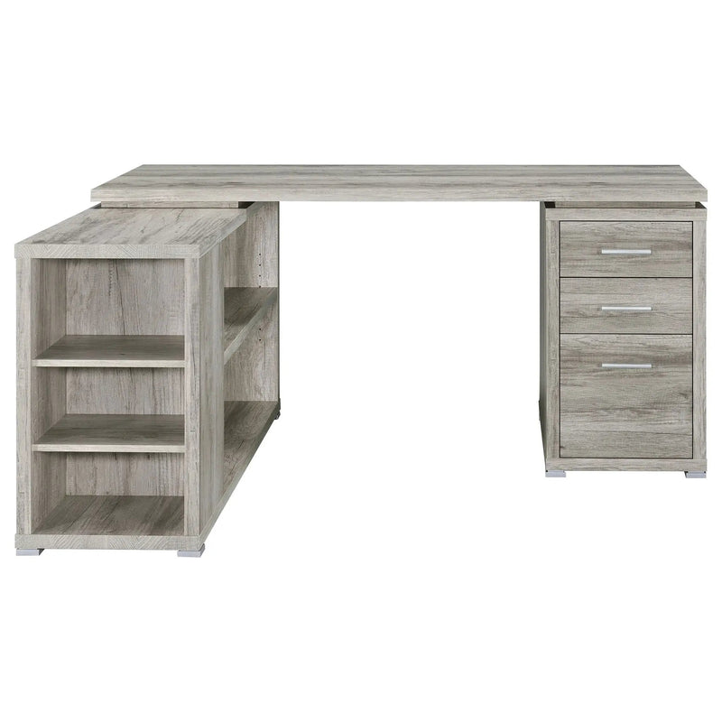 Yvette 60-inch 3-drawer L-Shape Computer Desk Grey Driftwood by Unique Piece Furniture