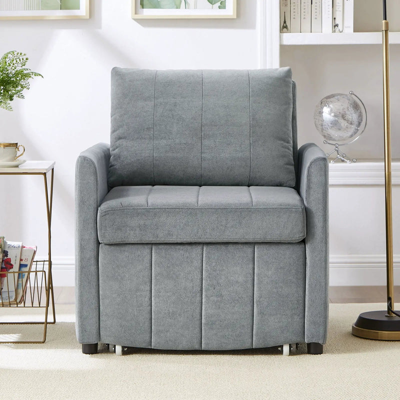 Upholstered Convertible Sleeper Sofa With 5 Position Backrest, Side Pockets, Storage by Unique Piece Furniture