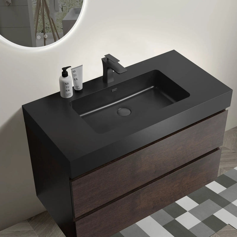 Alice - Bathroom Vanity Wall Mounted With Sink, Large Storage Floating Bathroom Vanity For Modern Bathroom, One-Piece Sink Basin Without Drain And Faucet by Unique Piece Furniture