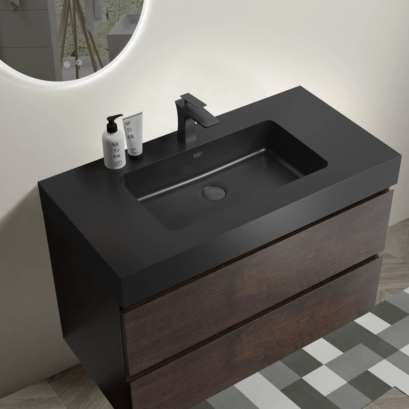 Alice - Bathroom Vanity Wall Mounted With Sink, Large Storage by Unique Piece Furniture