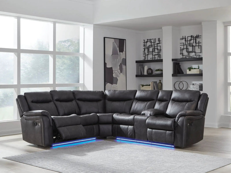 Sultan Meadow - 2-Piece Reclining Sectional - Carbon by Unique Piece Furniture