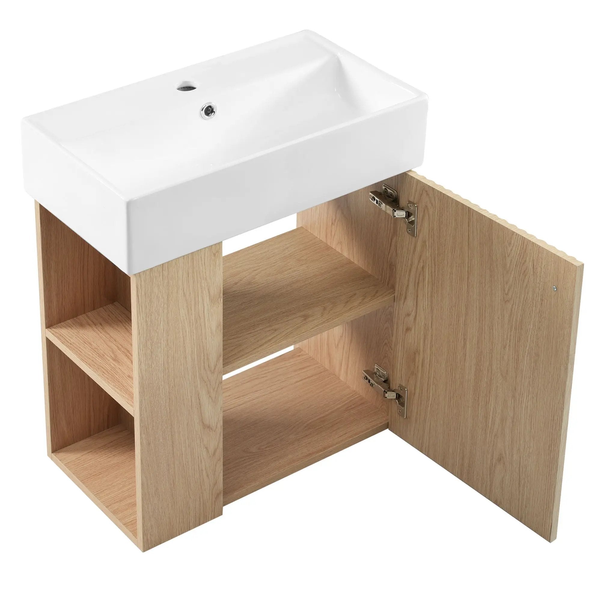Modern Floating Bathroom Vanity With Ceramic Basin Perfect For Small Bathrooms by HouseOfZazla