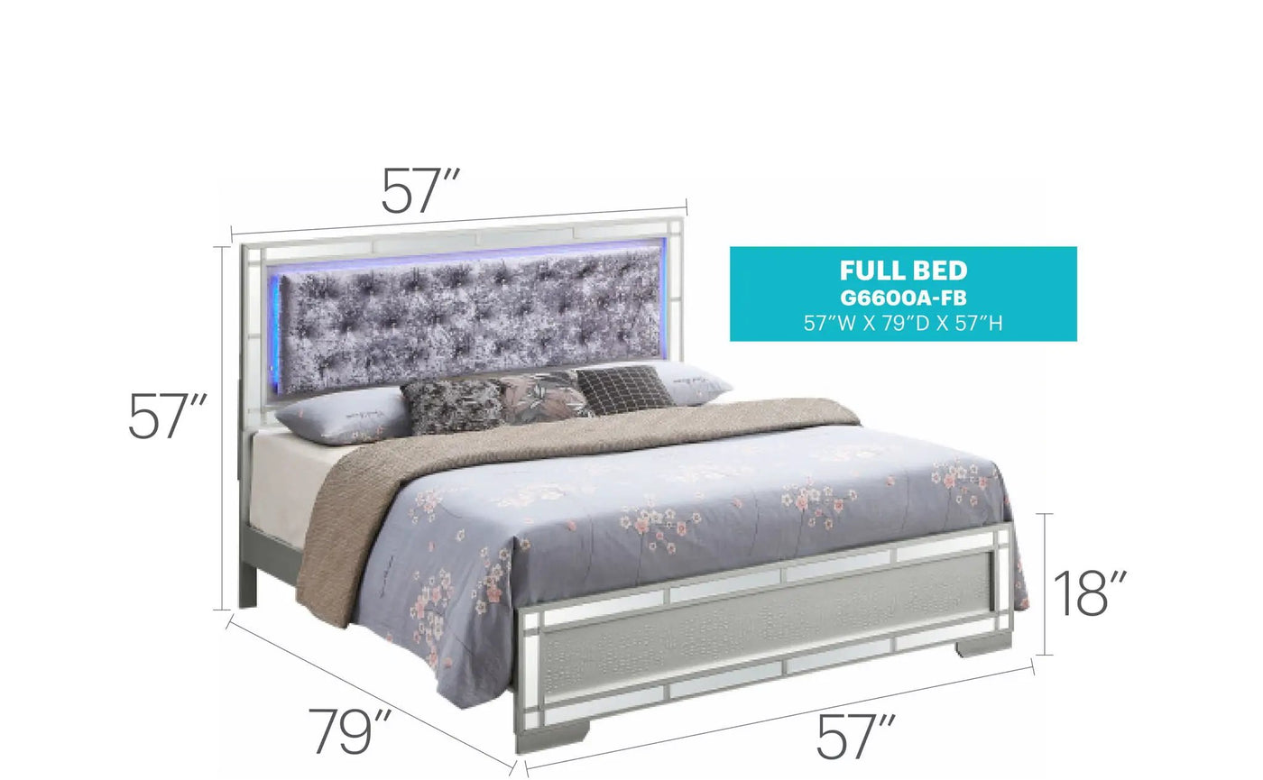 Madison - Upholstered Bed With LED by HouseOfZazla