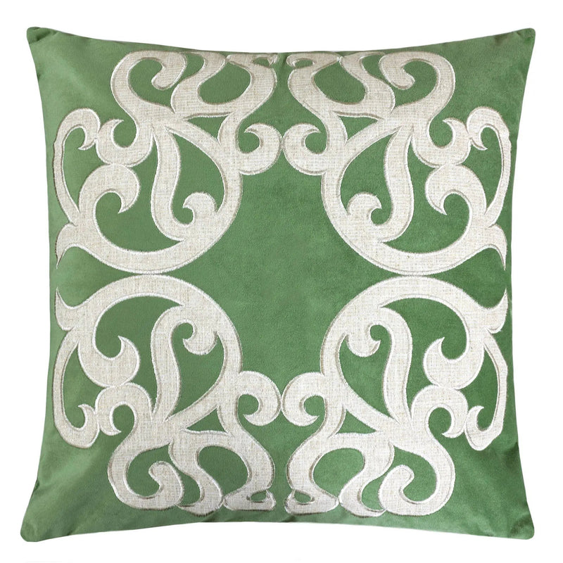 Dora - Vintage Vine Pillow Covers With Hidden Zipper (Set of 2) - Green by Unique Piece Furniture
