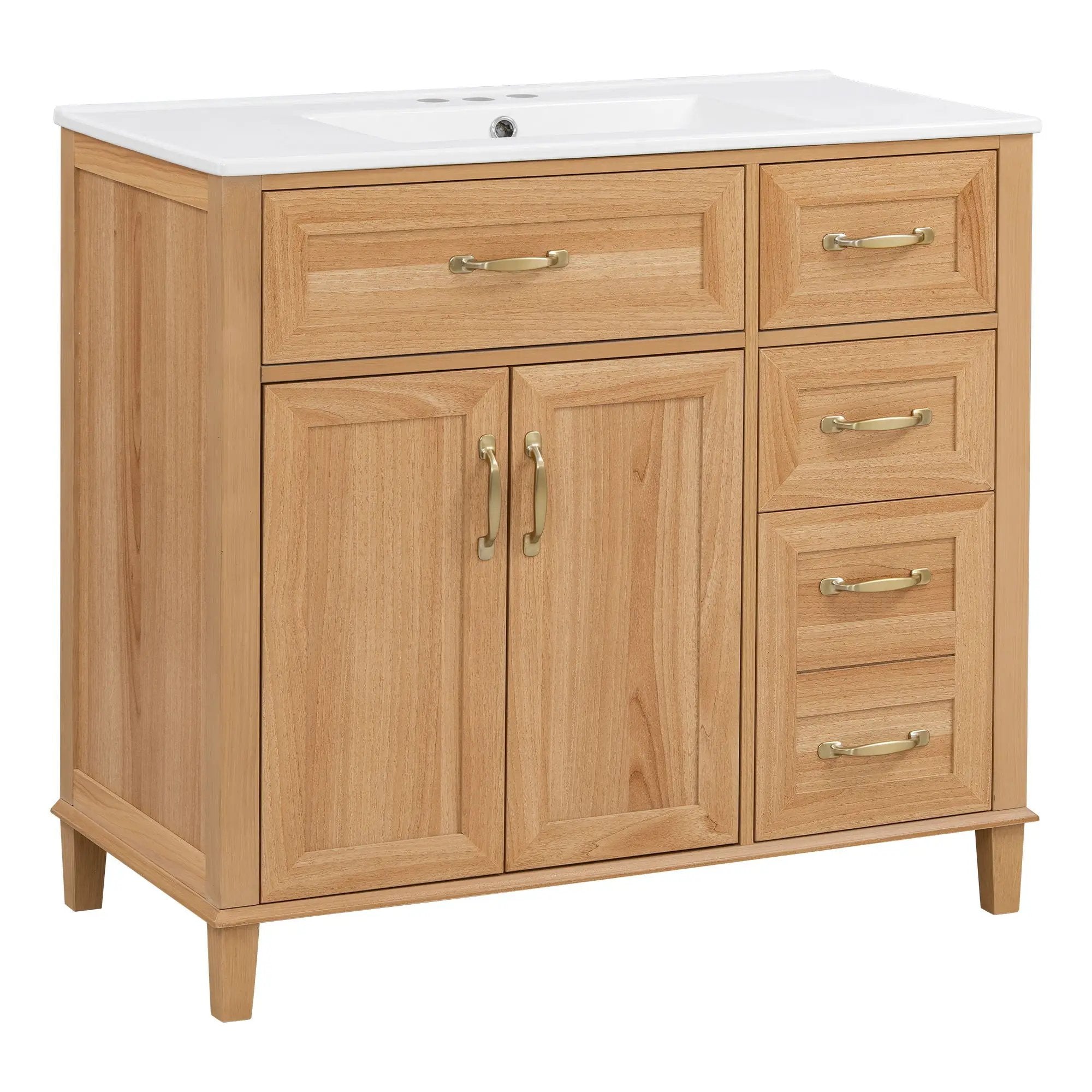 Bathroom Vanity With Sink, Soft Close Doors & Drawers - Wood by HouseOfZazla