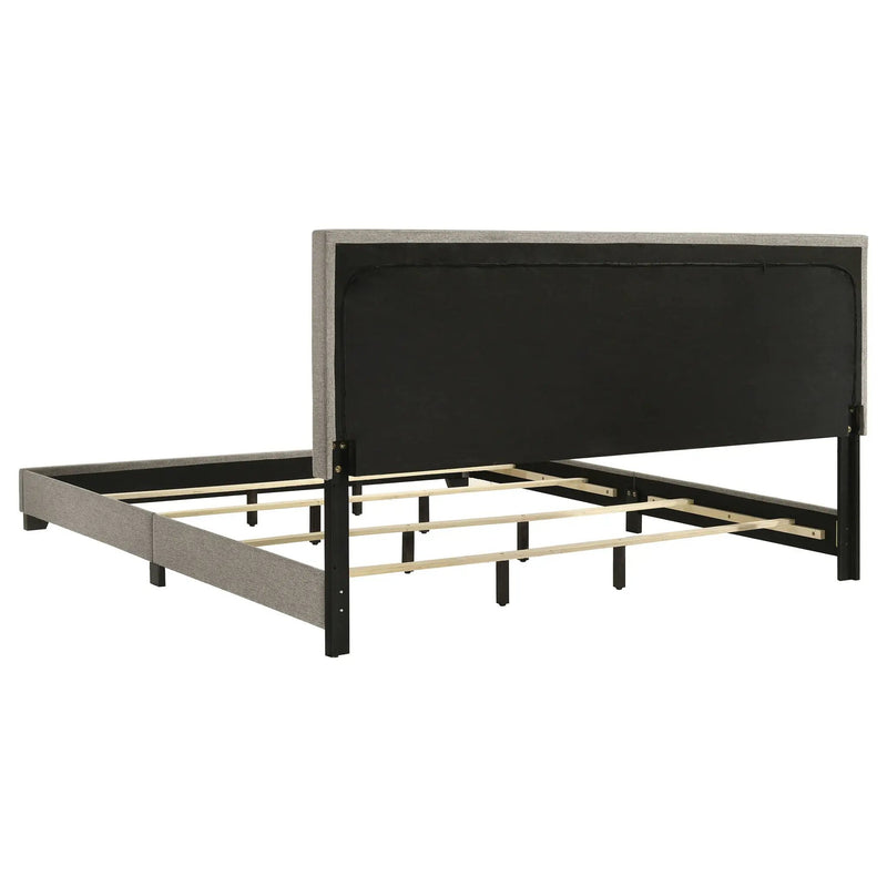 Dorian Fabric Upholstered Eastern King Panel Bed Taupe by Unique Piece Furniture