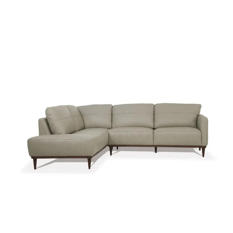 Tampa - 33" Sectional Sofa - Airy Green Leather by Unique Piece Furniture