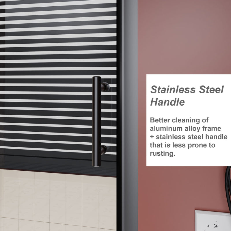 Sliding Shower Door For Bathtub - Matt Black by HouseOfZazla