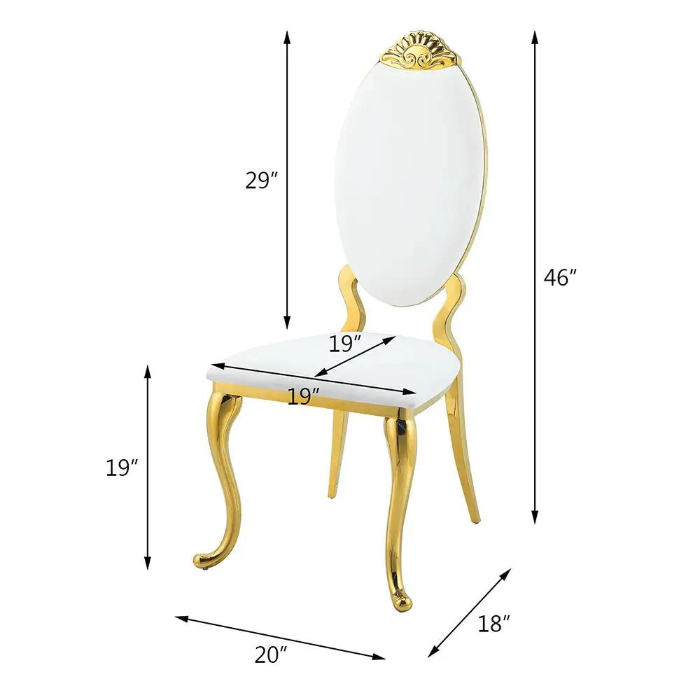 Fallon - Side Chair (Set of 2) - White Velvet & Mirrored Gold by Unique Piece Furniture
