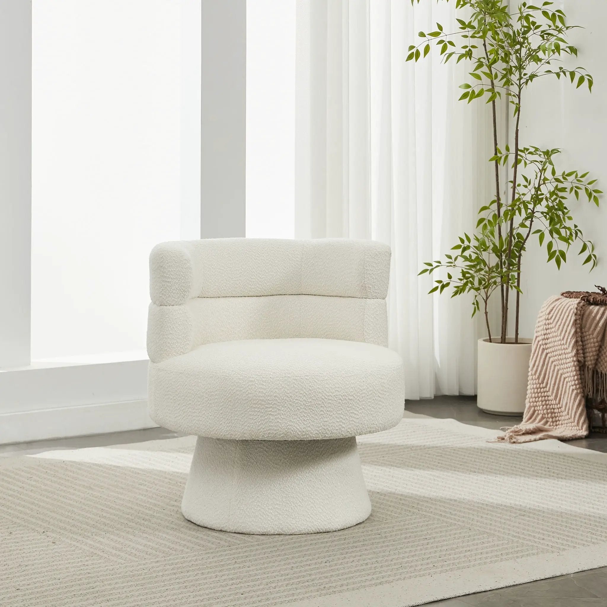 Swivel Accent Chair with 360° Rotating Design and Ergonomic Support by HouseOfZazla