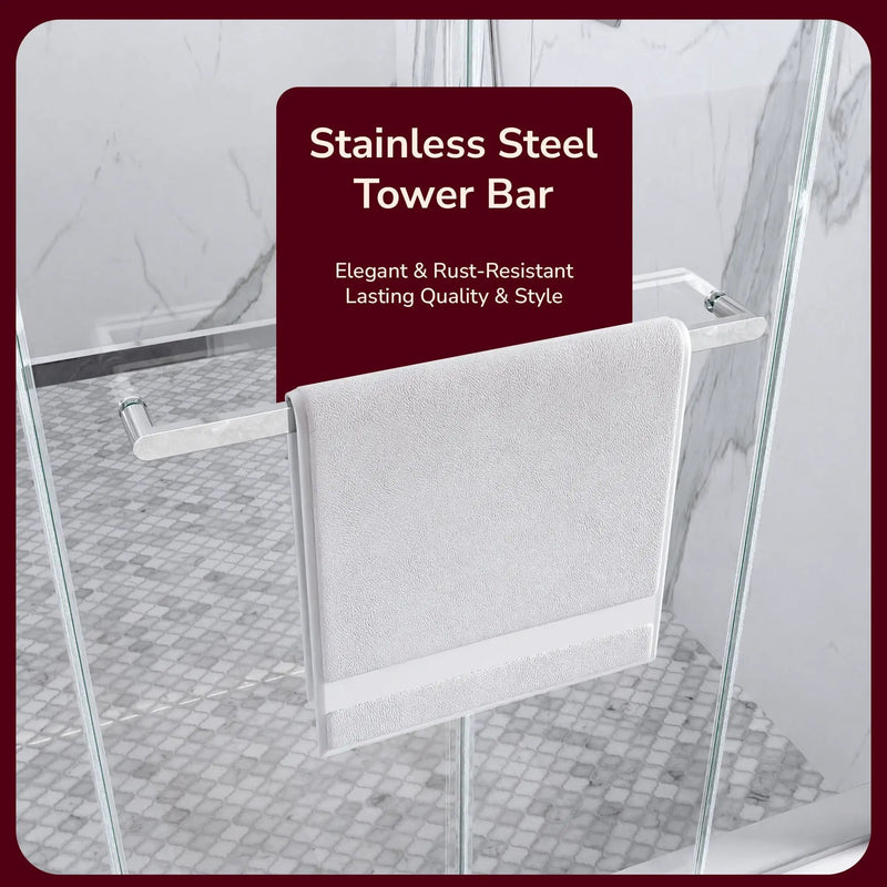 56"-60"W x 80"H Frameless Double Sliding Shower Door by HouseOfZazla