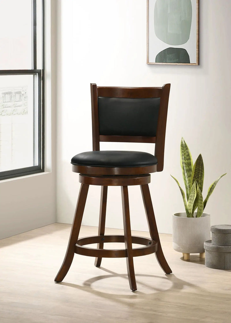 Broxton Upholstered Swivel Counter Chair Chestnut (Set of 2) by Unique Piece Furniture