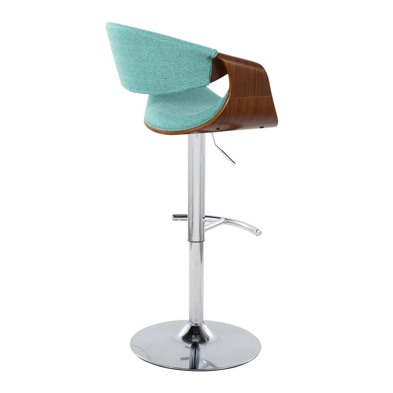 Curvo - Mid Century Modern Adjustable Barstool With Swivel With Rounded T Footrest (Set of 2) by Unique Piece Furniture