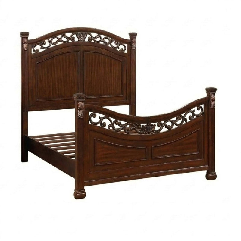 3 Piece Bedroom Set, Elegant Panel Bed With 2 Nightstands by HouseOfZazla