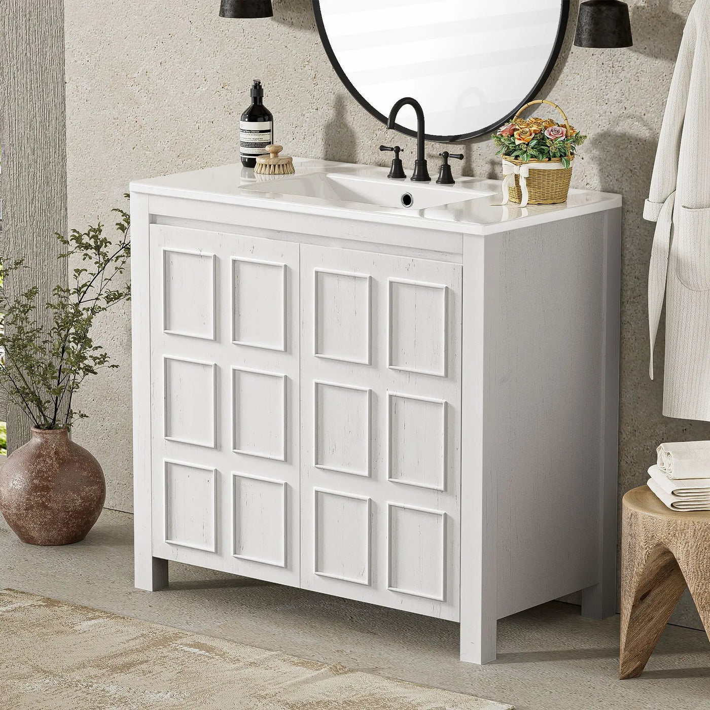 Bathroom Vanity Organizer With Sink, Combo Cabinet Set, Bathroom Storage Cabinet by Unique Piece Furniture