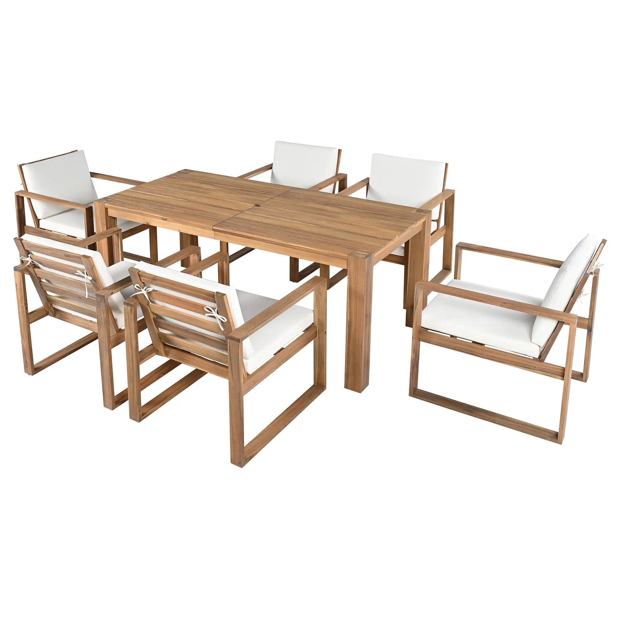 TREXM Patio Table and Chairs Set, 7-Piece Outdoor Dining Set for 6 by HouseOfZazla
