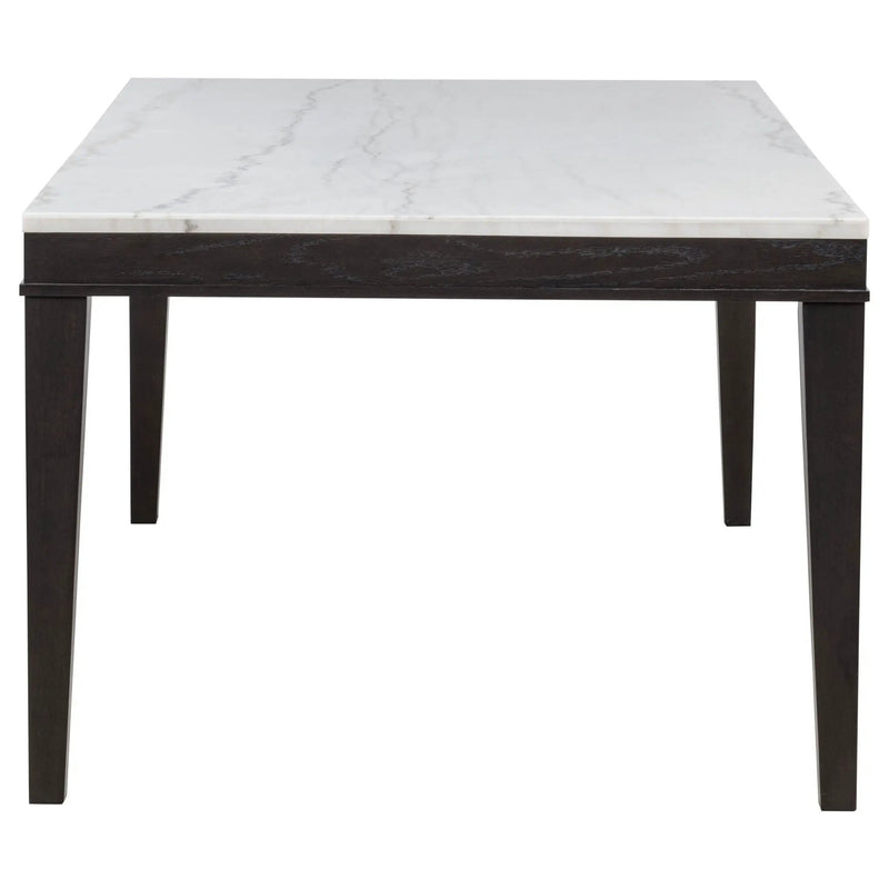 Averill 7-piece White Marble Top Dining Set Tan and Coffee Bean by Unique Piece Furniture