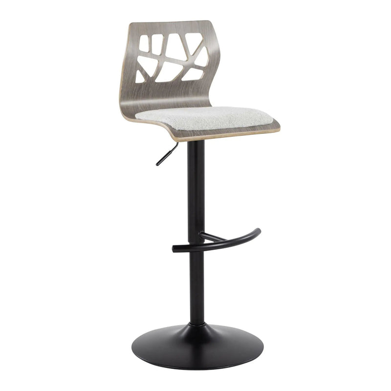 Folia - Contemporary Adjustable Barstool With Swivel With Rounded T Footrest (Set of 2) by Unique Piece Furniture