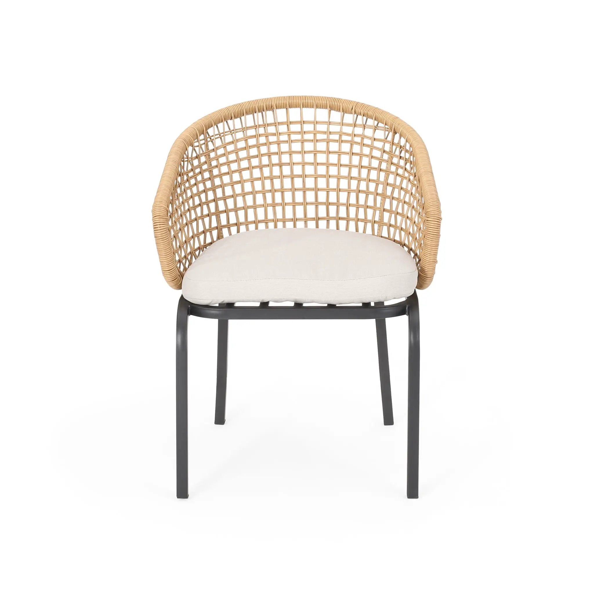 Outdoor Wicker Chair with Powder Coated Iron Legs by HouseOfZazla