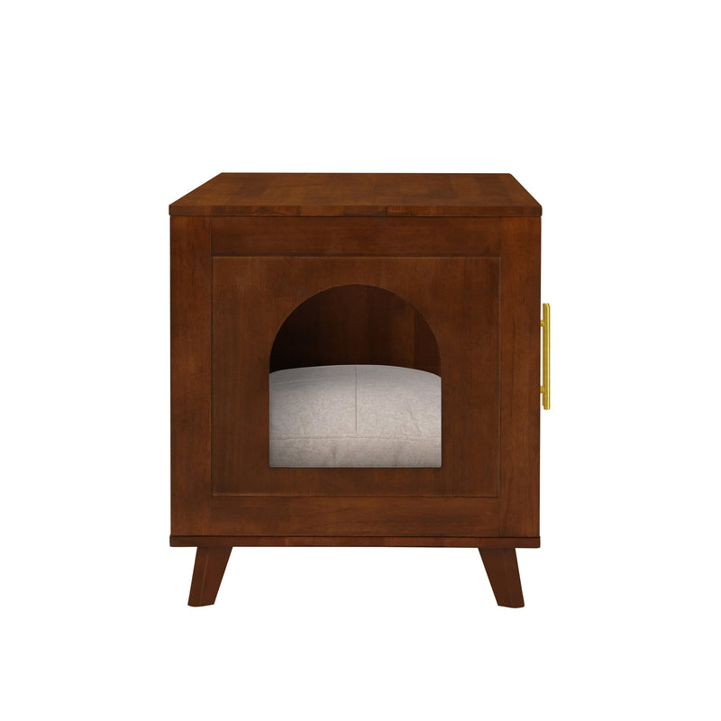 Myra Indoor Premium Rubber Wood Cat Cabinet with Cozy Cushion by HouseOfZazla