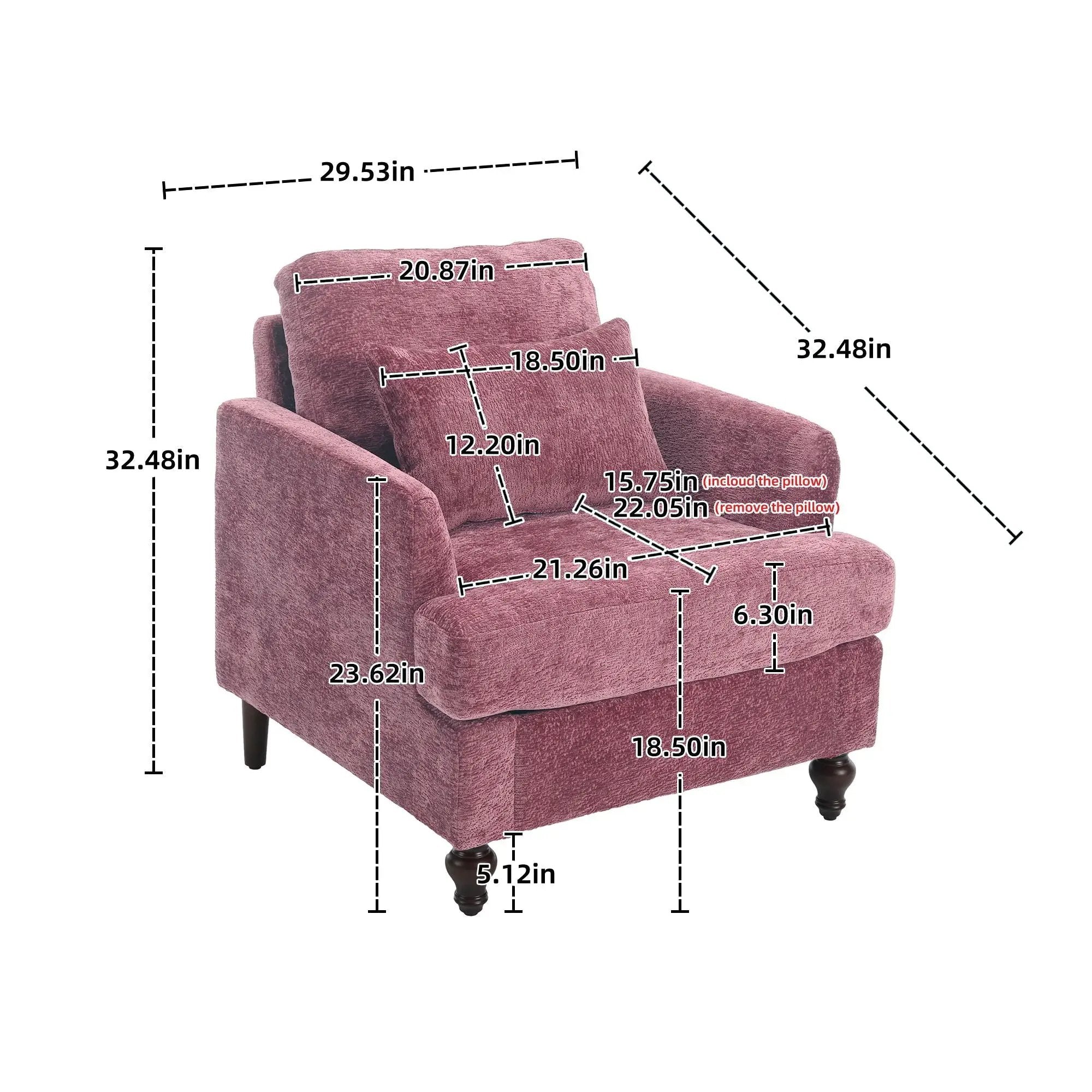 Modern Mid Century Wood Frame Armchair With Tufted Design by HouseOfZazla