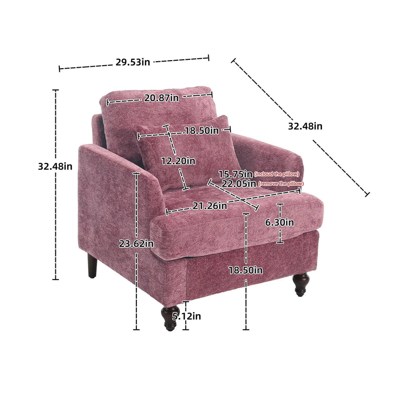 Modern Mid Century Wood Frame Armchair With Tufted Design by HouseOfZazla