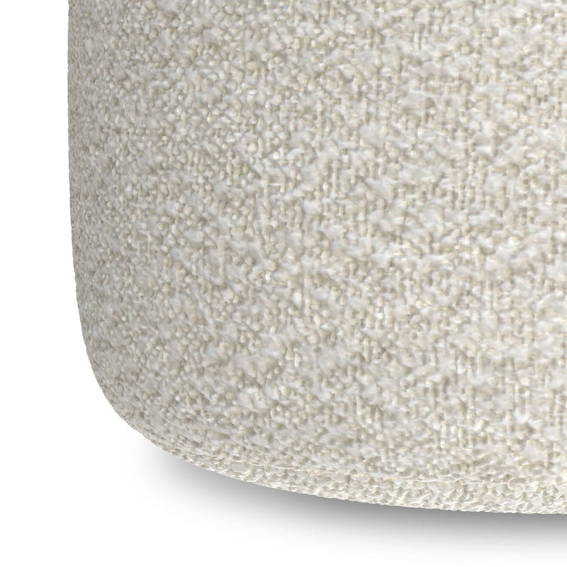 Chantal - Round Pouf - White by HouseOfZazla