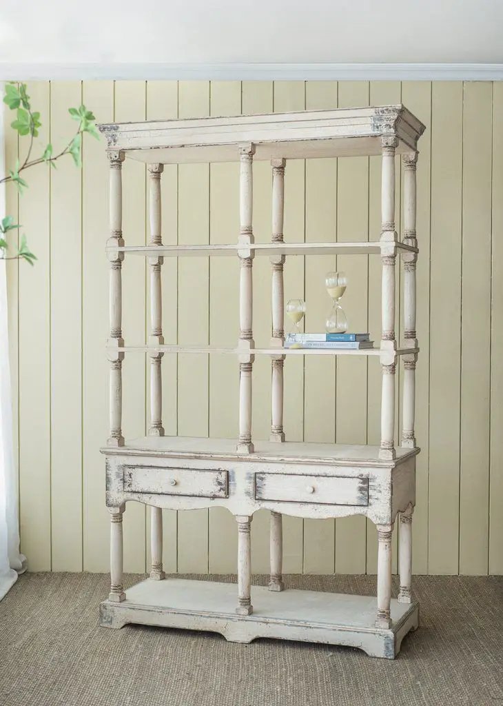 Adela - French Country Bookcase Display Storage Shelf Etageres - Antique White by Unique Piece Furniture
