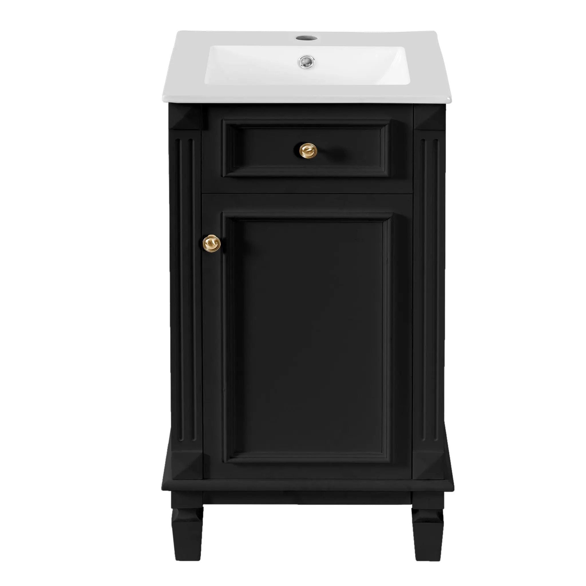 Bathroom Vanity With Sink, Soft-Closing Door, Adjustable Shelf by Unique Piece Furniture
