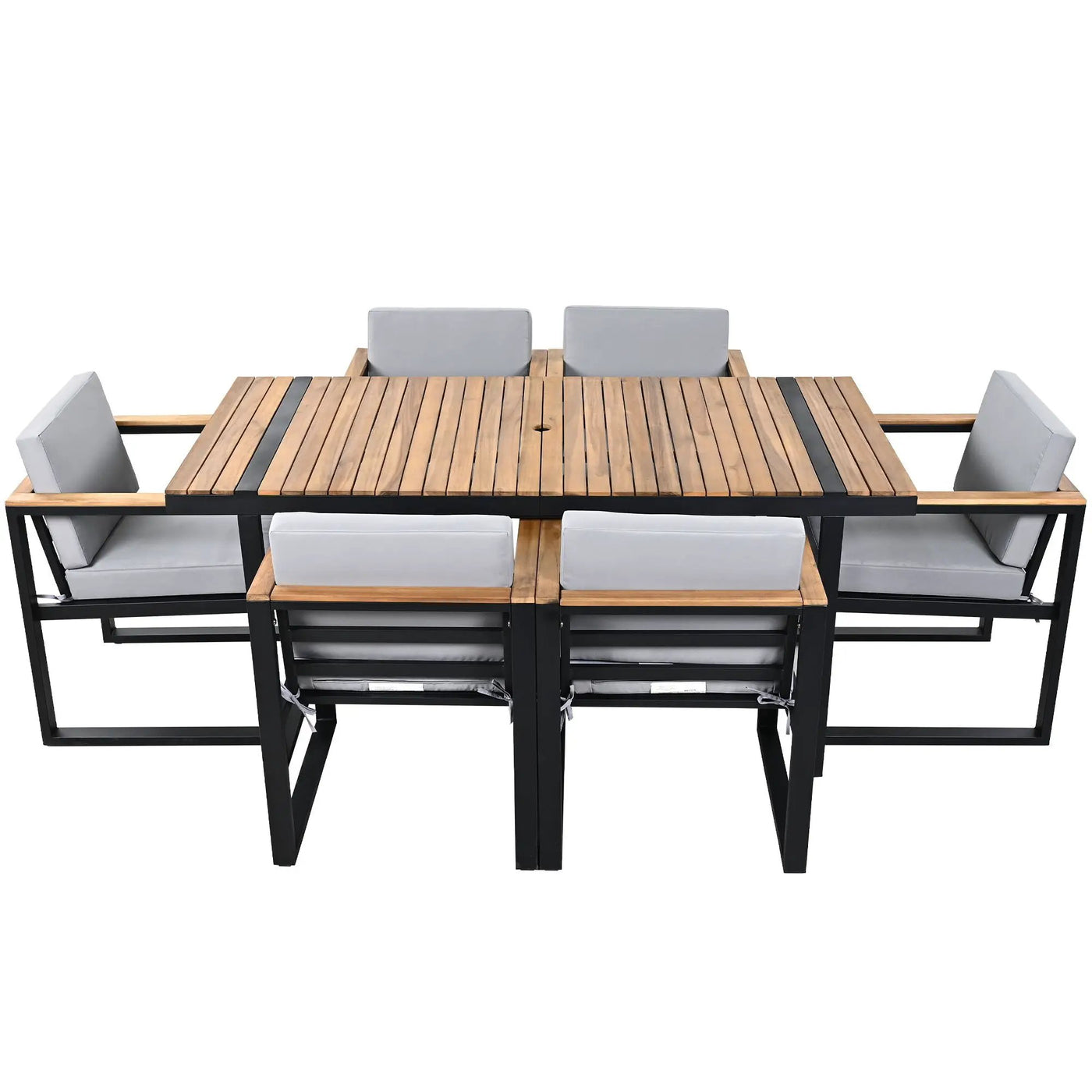 7 Pieces Outdoor Dining Set Patio Dining Table And Chair Set With And Removable Cushions For Patio by HouseOfZazla