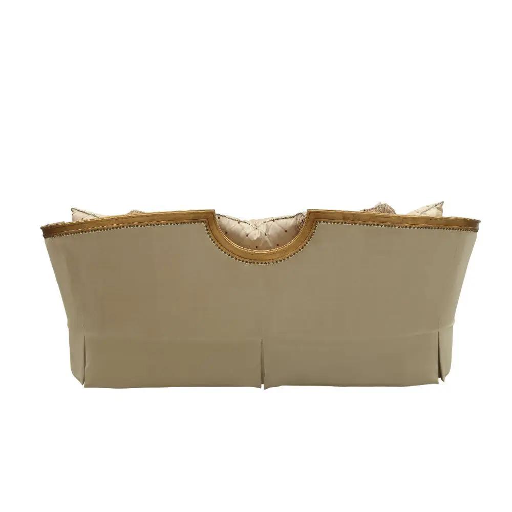 Daesha - Sofa With 8 Pillows - Tan Flannel & Antique Gold by Unique Piece Furniture