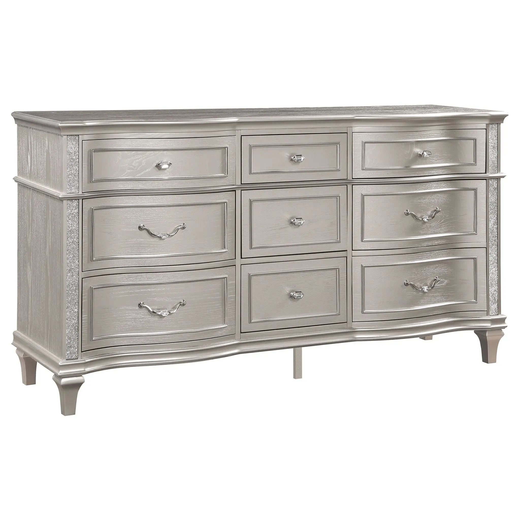Evangeline 4-piece Eastern King Bedroom Set Silver Oak by Unique Piece Furniture