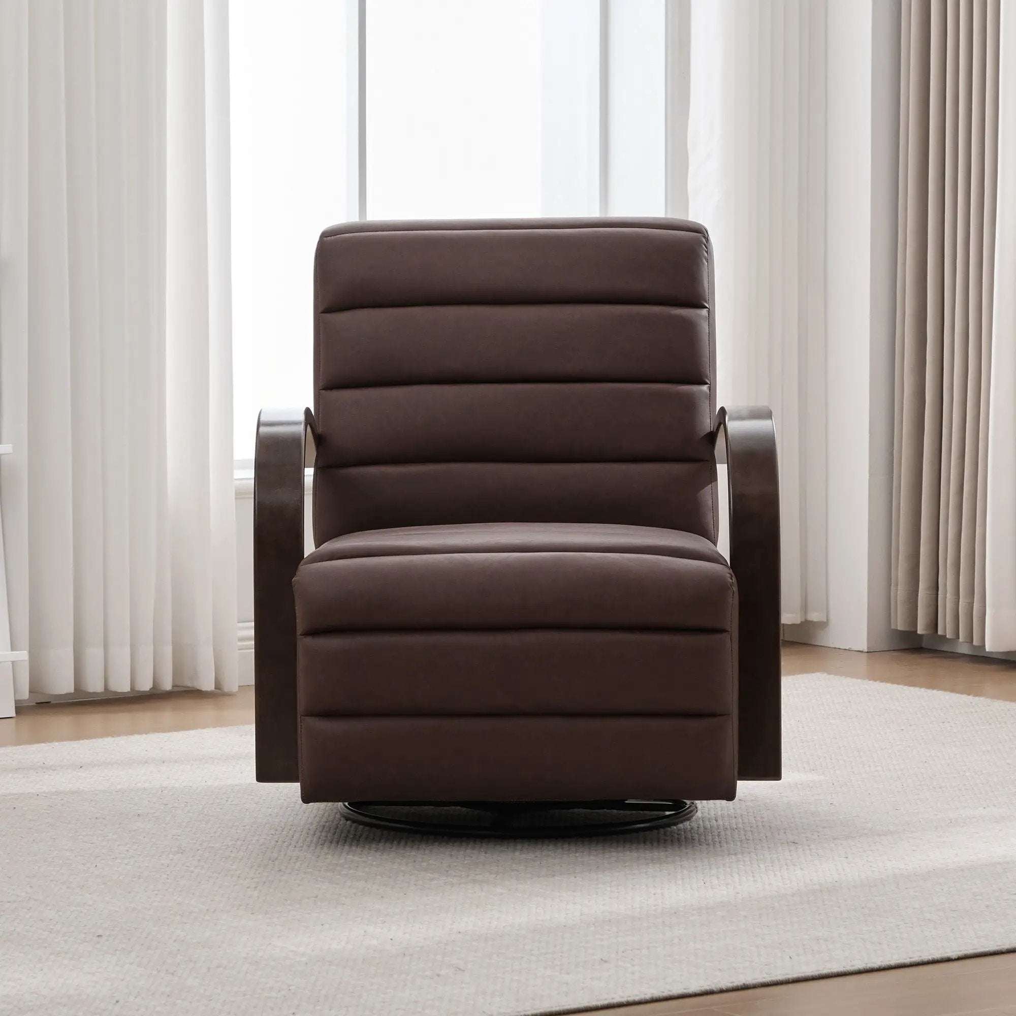 360° Swivel Accent Chair With Armrests, Comfy Lounge by HouseOfZazla