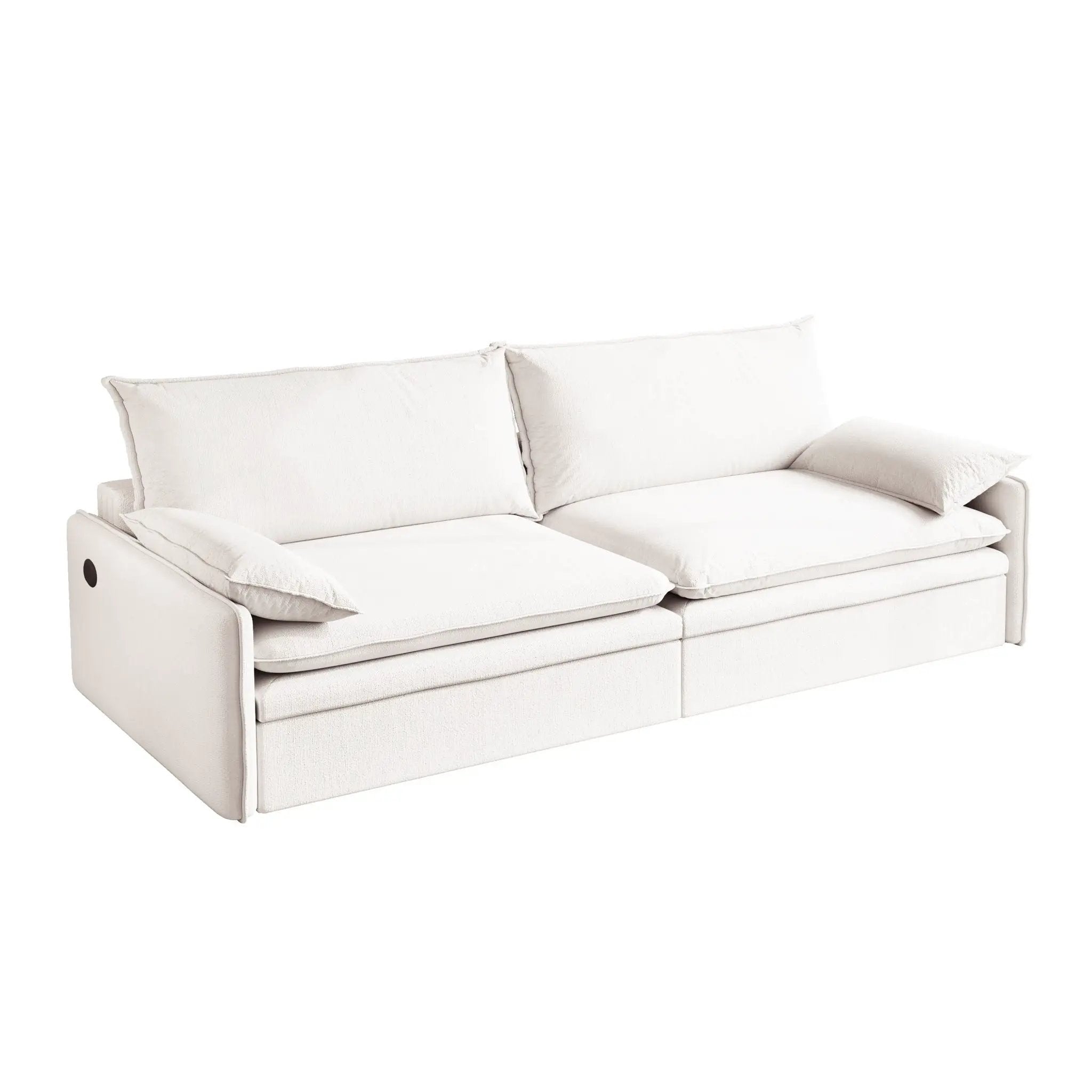 4 Seat Convertible Sleeper Sofa Bed, Modern With Storage by HouseOfZazla