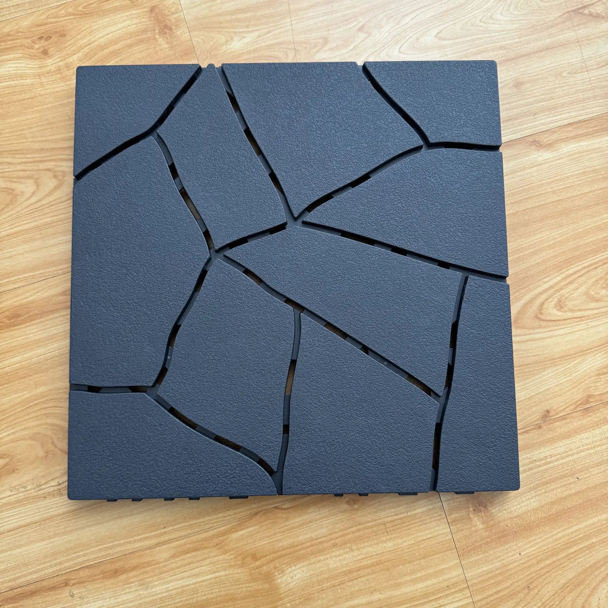 Stone Style Patio Deck Tiles For Porch (Set of 44) - Gray by HouseOfZazla