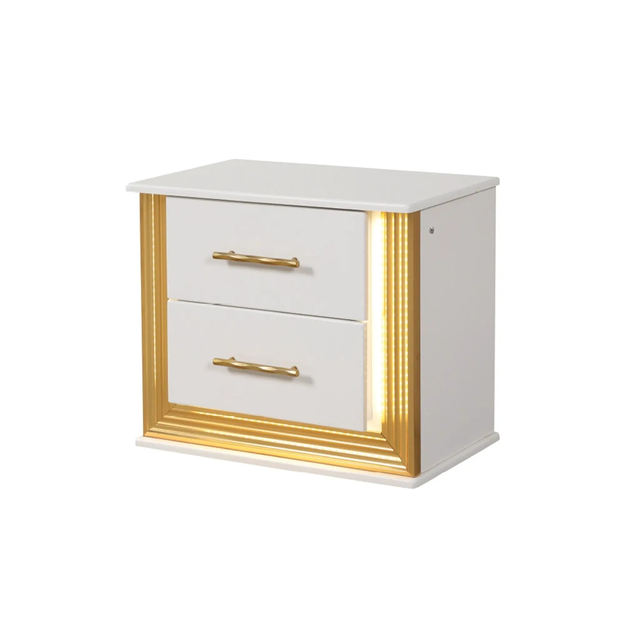 Obsession - 2 Drawer LED Nightstand - White by HouseOfZazla