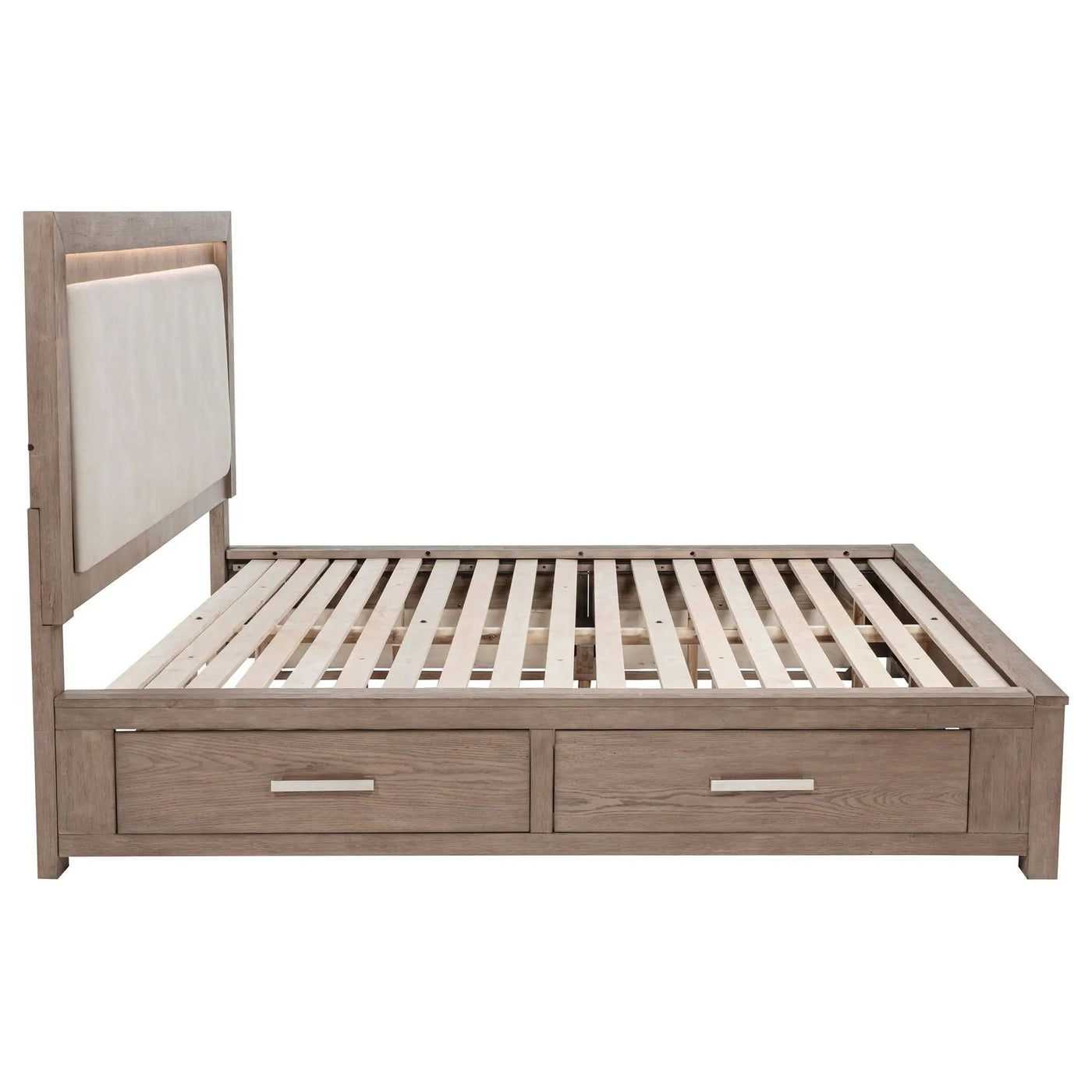 Gibbons - LED Storage Bed With Upholstered Headboard by HouseOfZazla