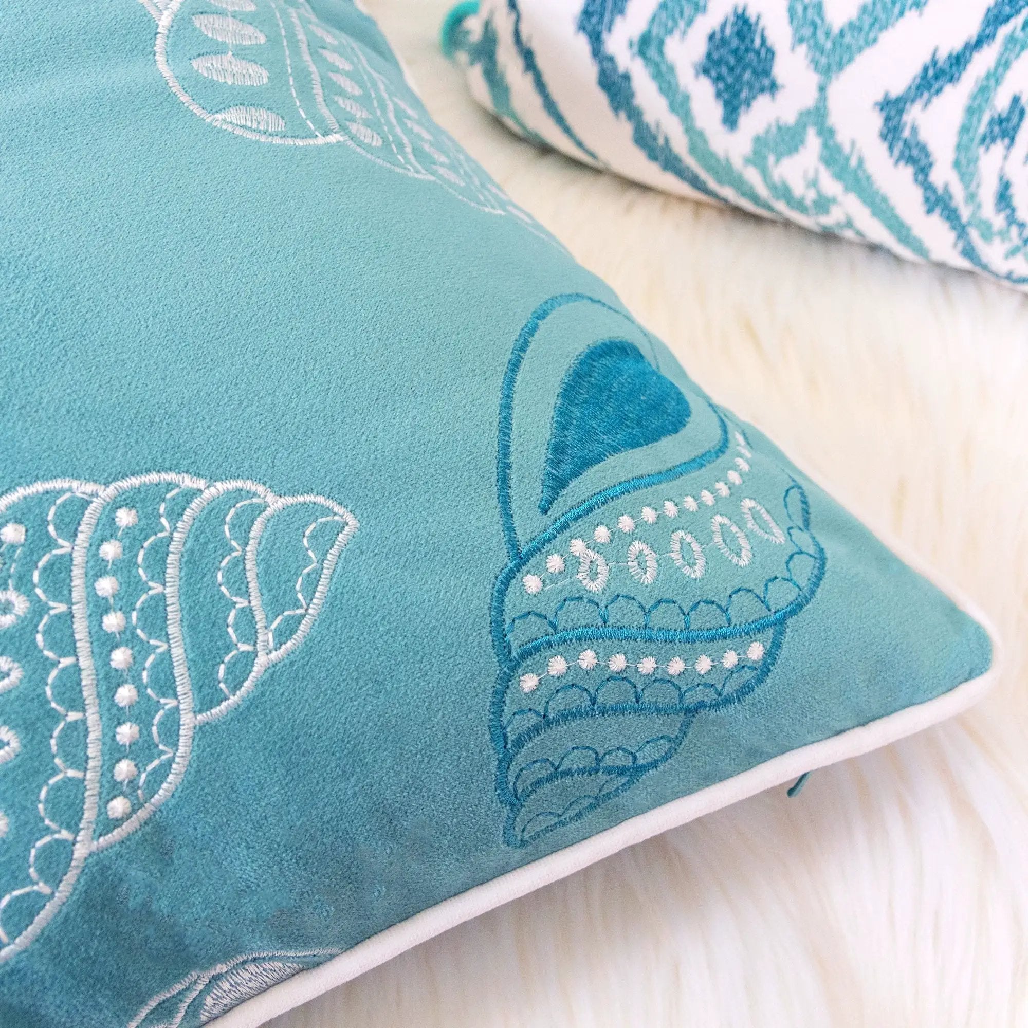 Blue and Spa Seashells Set of 2 by HouseOfZazla