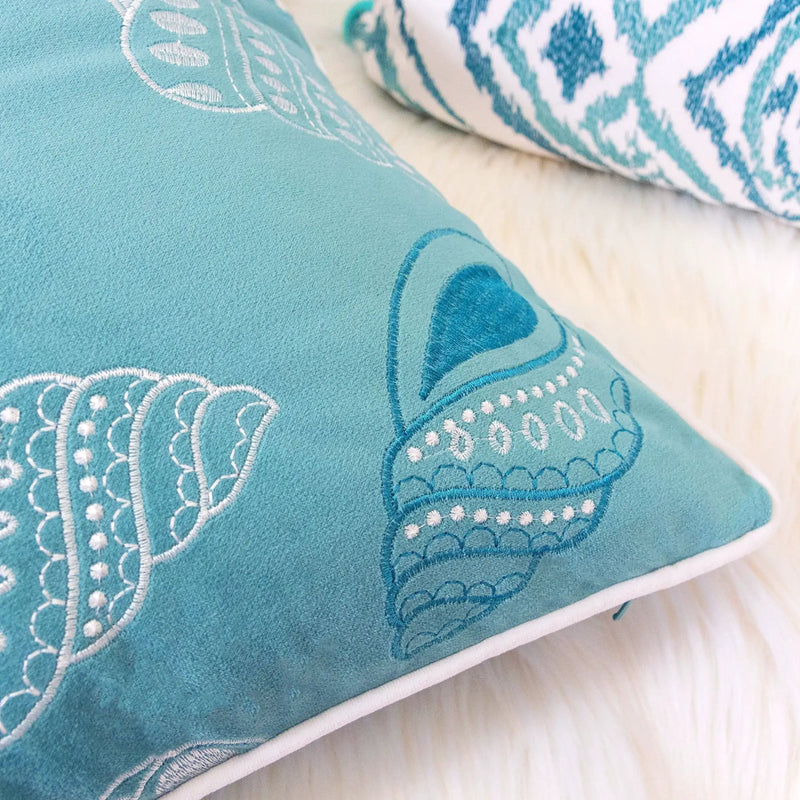 Blue and Spa Seashells Set of 2 by HouseOfZazla