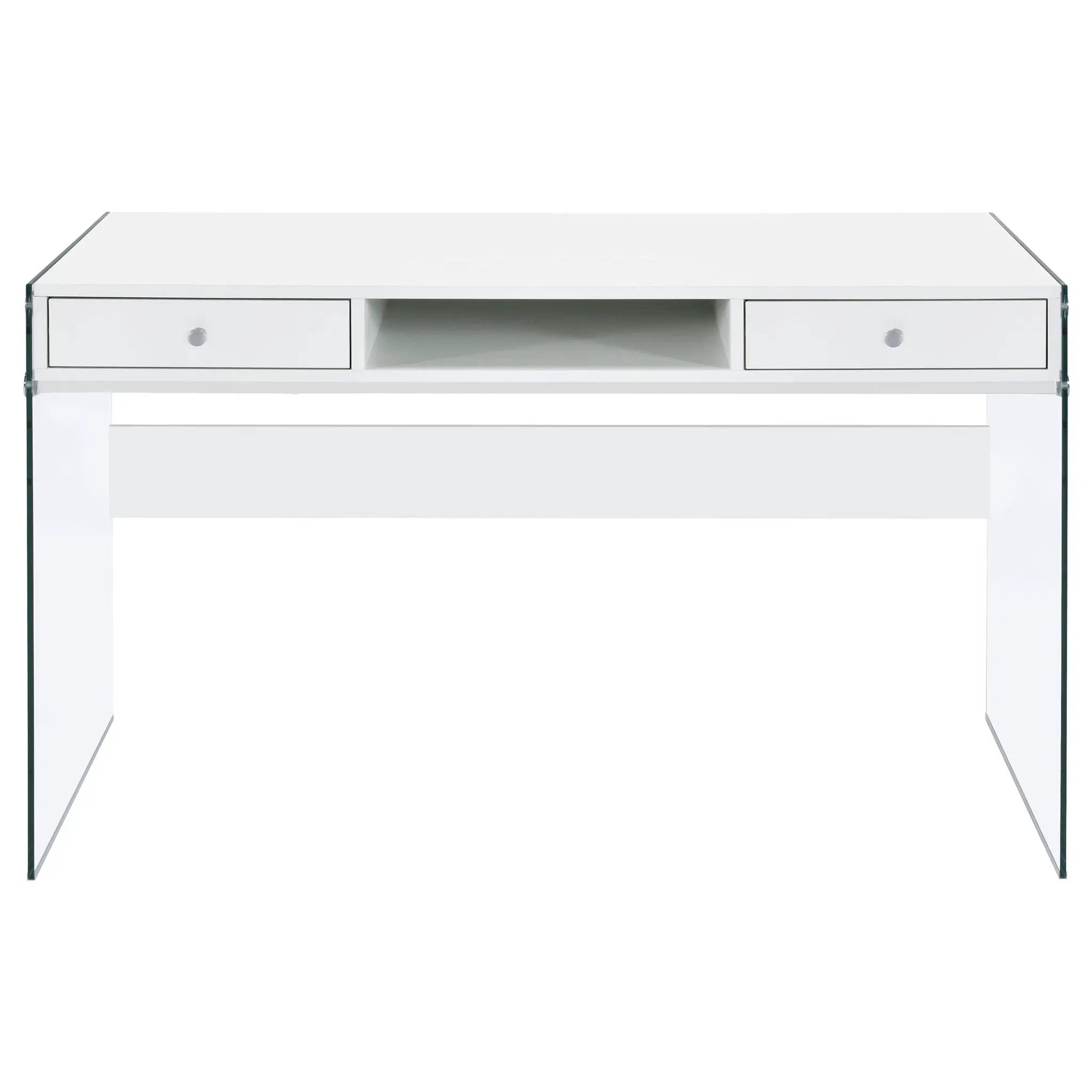 Dobrev 48-inch 2-drawer Writing Desk White High Gloss by Unique Piece Furniture