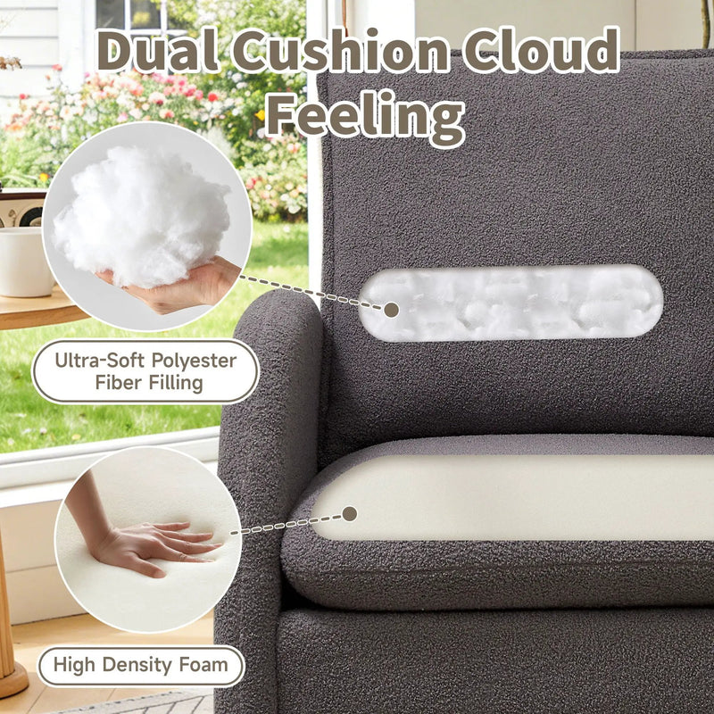 Modern Sherpa Upholstered Accent Chair, Comfortable Living Room Armchair, Lounge Chair For Bedroom, And Office by HouseOfZazla