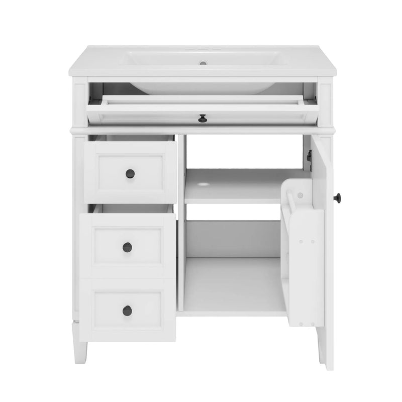 Bathroom Vanity With Top Sink, Storage Cabinet With 2 Drawers, Tip Out Drawer by HouseOfZazla